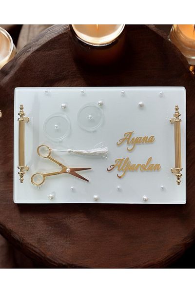 CyzHome Bonding Gold White Promise Tray