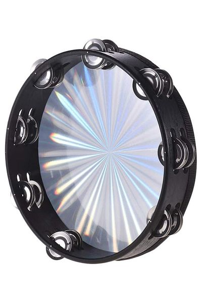 Midex Tf-30Sl Double Row 8 Bells Silver Color Leather Tambourine Tambourine (25.5 cm)