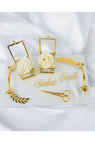 CyzHome Embrace Gold White Transparent Promise Tray