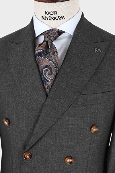 Kadir Büyükkaya Kırlangıç Yaka Kruvaze Erkek Takım Elbise-KAX1257S