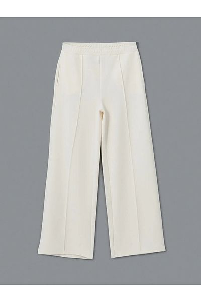 LC Waikiki Γυναικείο αθλητικό παντελόνι LCWAIKIKI Classic Ecru με ελαστική μέση