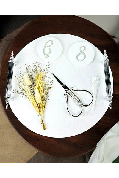CyzHome Adoration Polyester Silver Promise Engagement Tray
