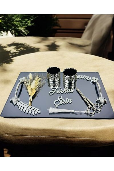 CyzHome Elegance Silver Leaf Promise Engagement Tray