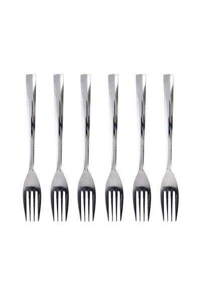 ROYALFORD 6Pcs Stainless Steel Table Fork Chrome Finish RF10069