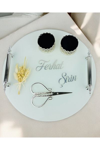 CyzHome Union Silver White Promise Engagement Tray