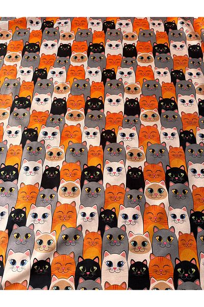 Eys Cat Pattern Digital Printing Paw-Friendly Upholstery Fabric