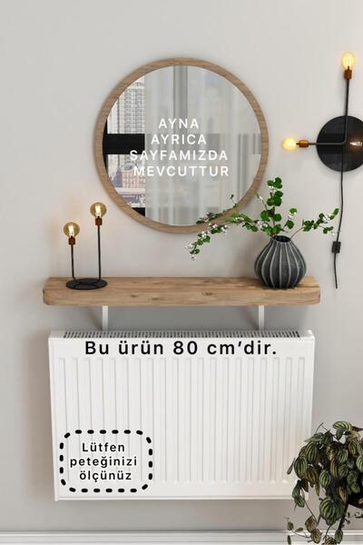 TALAŞTOZUM Atlantik Çam Petek Üstü Uçan Raf & Dresuar Duvar Montajsız Kalın K...