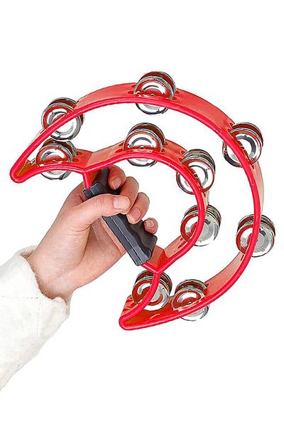Midex Tf-26Rd Double Row 10 Bells Red Tambourine Tambourine (with Hand Grip Parts)