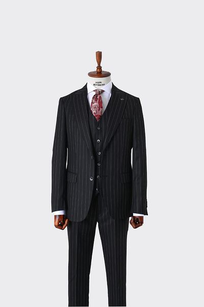 Kadir Büyükkaya Slim Fit Cut Men's Suit with Vest - Stylish and Comfortable Design-Kaw1025S