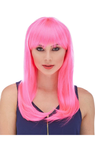 ReilaParty Candy Pink Culoare roz închis Perucă lungă și dreaptă de petrecere