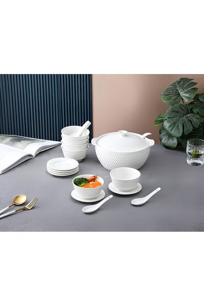 Dove Porcelain Soupware Set (21 Pieces) -ZD13673