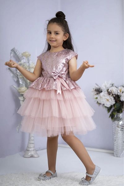 defada Pink Sequined Children's Tutu Dress