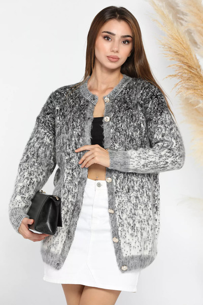 julude Black Women's Patterned Knitwear Jacket
