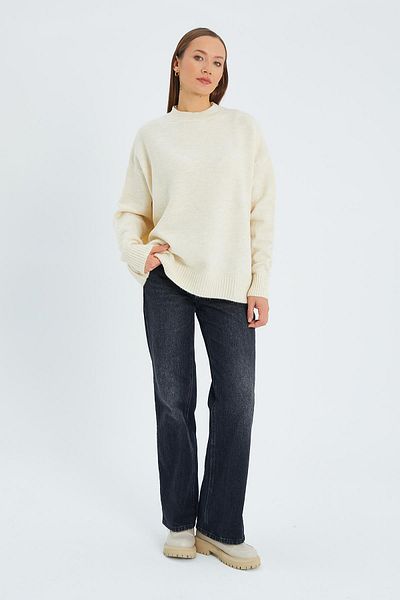 Mixray 6913 Model Natural Color Loose Soft Knitwear Women's Sweater