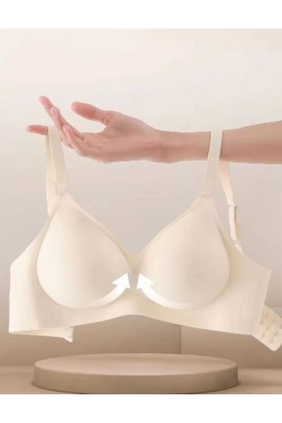 F.K 1241 Invisible Laser Cut Seamless No Underwire Sponge Detachable Bra