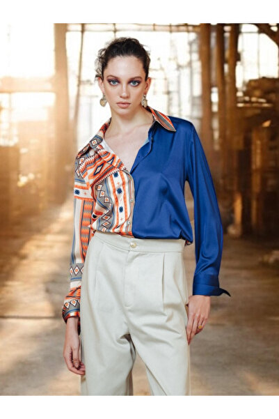 A MARILLA'S İSTANBUL İpek Dokuma Saten Midnight In Kuwait Gömlek