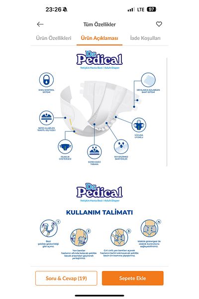 Dr.Pedical Dr Pedical Adult Patient Diapers Large 180 pcs