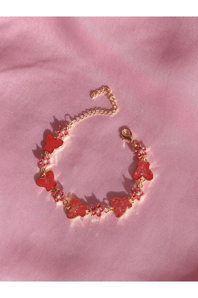 Reorah Collection Butterfly Glitter Flower Girl Bracelet - Floral Butterfly Bracelet