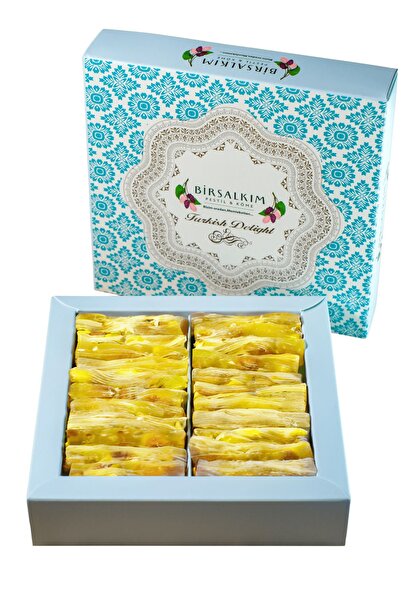 Birsalkım Lemon Turkish Delight with Pistachio Filling 200 Grams (Glucose and Preservative Free)