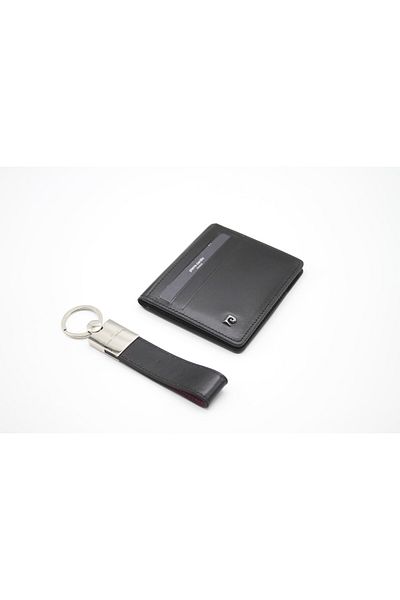 Pierre Cardin Genuine Leather Card Holder and Keychain Gift