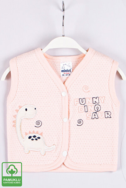Miniel Baby Girl Funny Dino Embroidered Organic Cotton 1-3-6-9 Months Quilted...