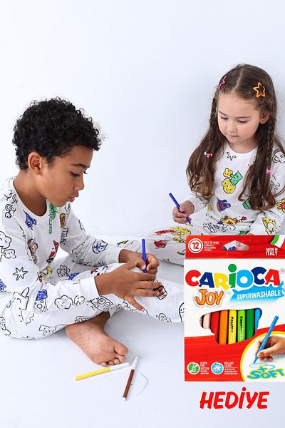 ZUZUNGA Cele mai drăguțe figurine pot fi vopsite cu un creion special Seturi de pijamale pentru copii (Set de 12 creioane Cadou)