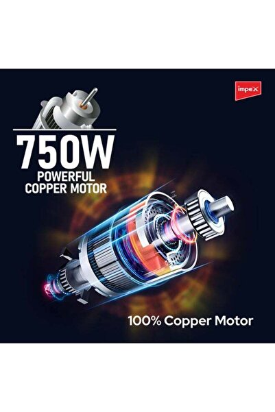 İMPEX خلاط ومطحنة 3 في 1، محرك نحاسي، هيكل ABS غير قابل للكسر، أوعية من الفولاذ المقاوم للصدأ، 1500 واط، 750 واط، BL318، وردي