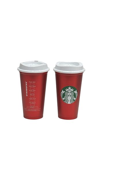 Starbucks Custom Red Resuable Cup Reusable Plastic Cup 2 Pcs 473ml