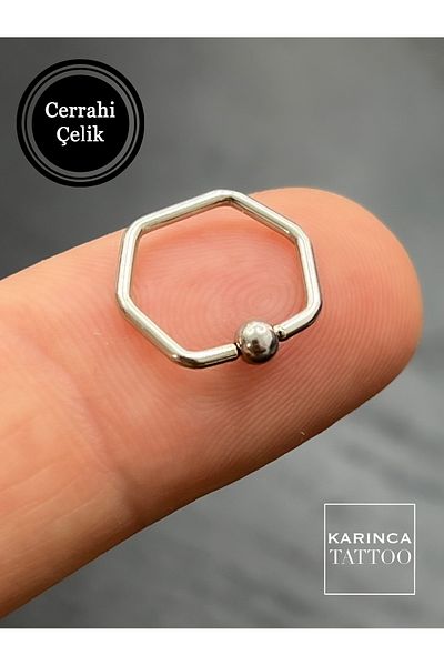 Karınca Piercing Hexagonal Ring Ear Piercing
