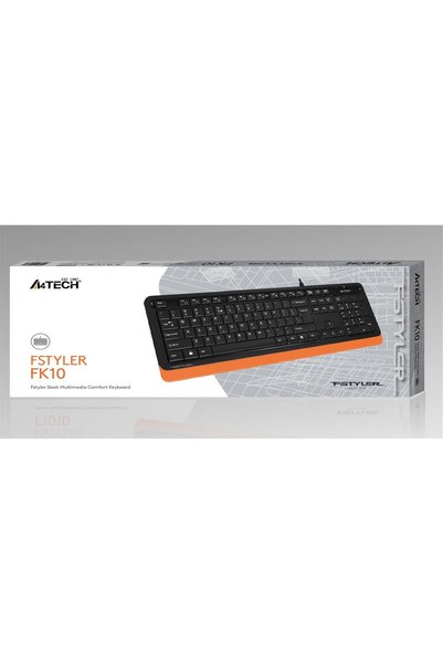 Universal A4 Tech Fk10 Q USB Fsytyler Orange Tr Fn-Mmedia Keyboard