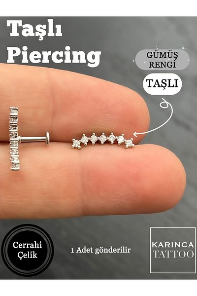 Karınca Piercing الزركون تشيكوسلوفاكيا الفضة أو الذهب ثقب شقة Conch الأمامية اللولب الغضروف الزنمة ثقب القرط