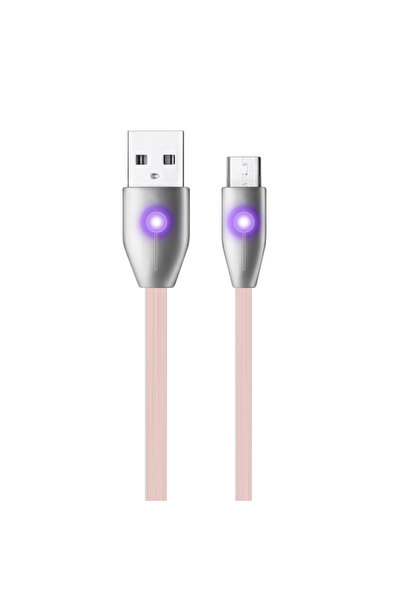 Linktech K484 Micro Usb Yassı Işıklı 1.2mt Şarj Ve Data Kablosu