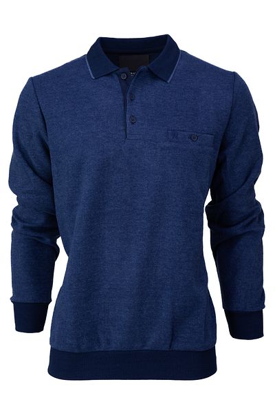 Oppland Pulover de iarnă pentru bărbați, tricotat din bumbac, cu nasturi, guler polo, cu buzunare, mânecă lungă, model Rennes, confortabil