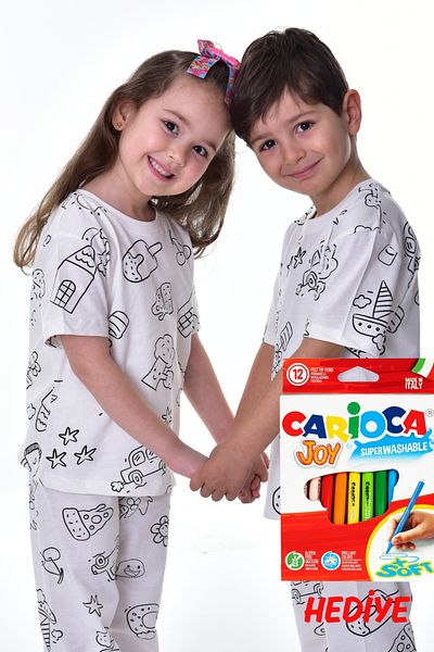 ZUZUNGA Cele mai drăguțe figurine pot fi vopsite cu un creion special Seturi de pijamale pentru copii (Set de 12 creioane Cadou)