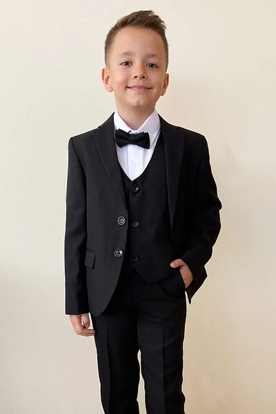 Tiril Tiril Black Bow Tie Suit for Boy - with Jacket and Vest