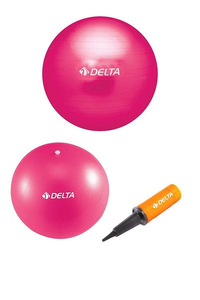 Delta Σετ μπάλας Pilates 65 cm και αντλίας μπάλας ισορροπίας 20 cm για εμβέλεια ύψους 160 cm και 169 cm