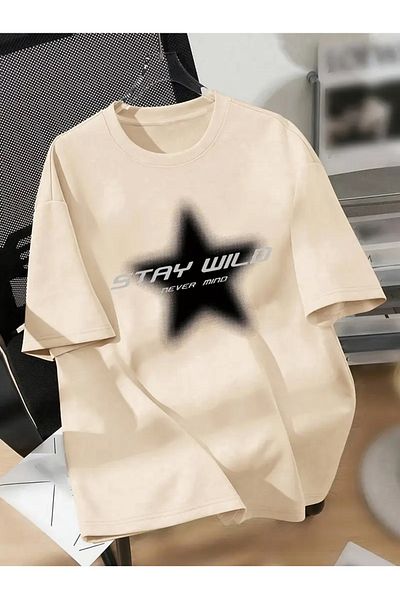 Touz Moda Μπλουζάκι με στάμπα Stay Wild Unisex Oversize