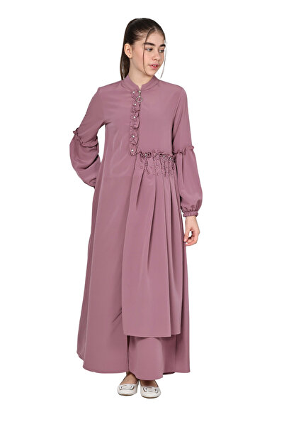 Asortix Довга кришталева сукня з крепового хіджабу Abaya для дівчинки