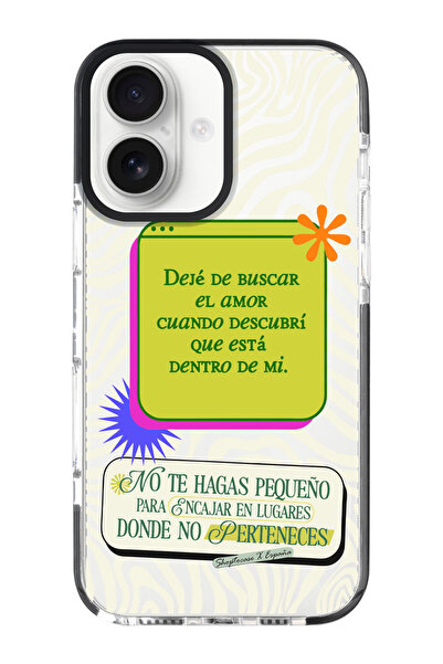 shoptocase iPhone 16 Compatible amor Love Pattern Black Impacts Phone Case