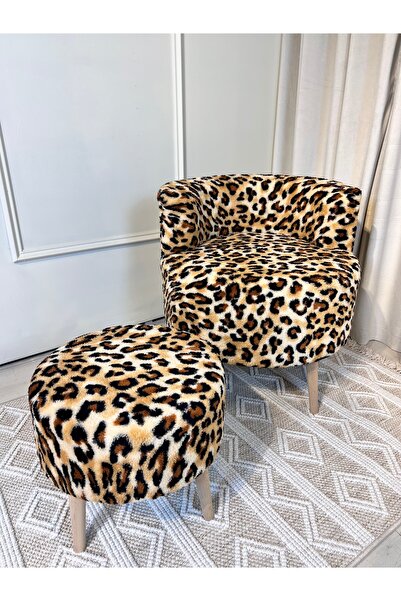 arada LEOPAR Çay Seti Ikili Koltuk Berjer Ve Puf Takımı 2 Li Takım