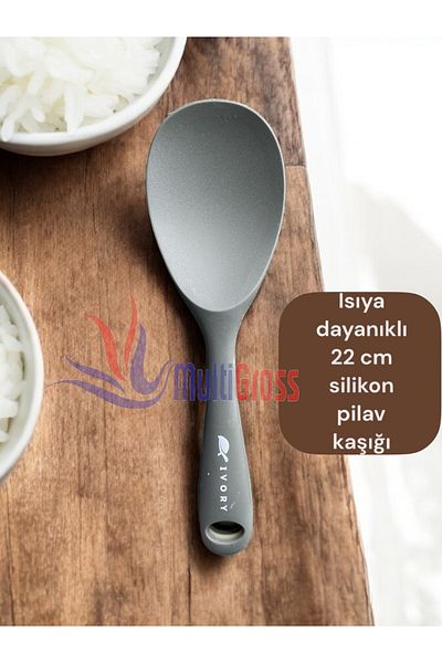 Multiamo Hard Tip Heat Resistant Fireproof Non-Stick Silicone 22 Cm Spoon