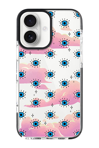 shoptocase iPhone 16 Compatible Cloudy Eyes Patterned Black Impacts Phone Case