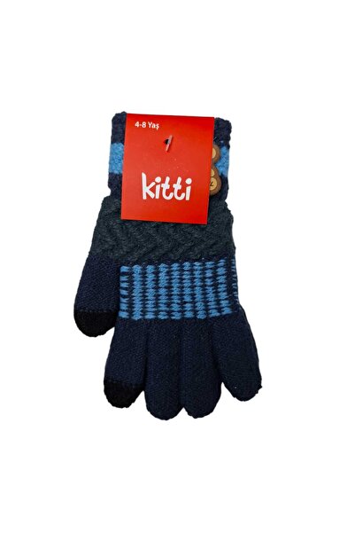 Kitti Spteks Kitti 4-8 Yaş Erkek Çocuk Lacivert Renk Ayıcık Figürlü Kışlık Ör...