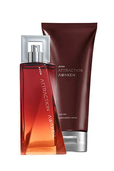 AVON Attraction Awaken Erkek Parfüm ve Saç Vücut Şampuan Paketi