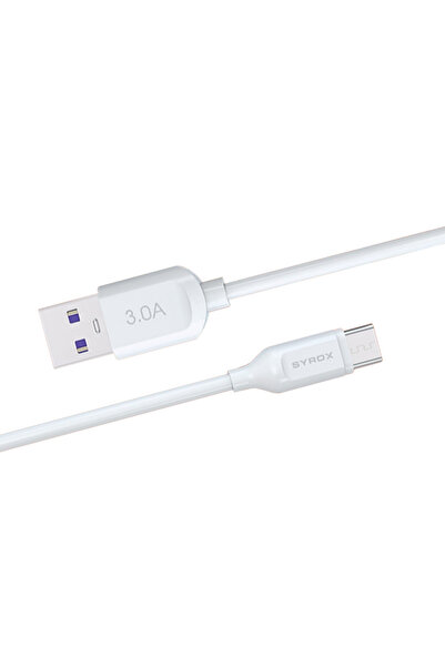 Syrox C107 Micro Usb Hızlı Şarj Ve Data Kablosu 1mt 3.0a 18w Beyaz