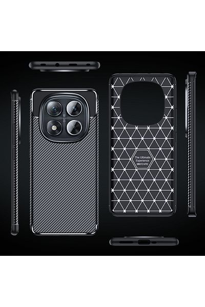 Fibaks حافظة هاتف Xiaomi Redmi Note 14 Pro مع غطاء حماية من ألياف الكربون البارز مع نمط لا يترك لونًا