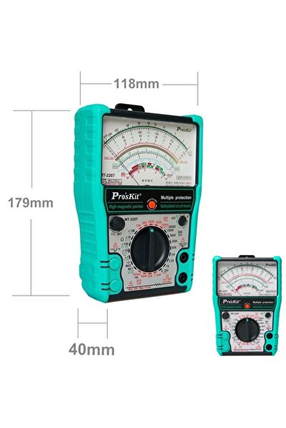 Proskit MT-2207 Analog Multimetre AC/DC 1000v 10 Amper Buzzer Test Lead