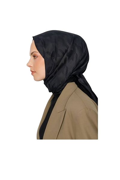 Ebrar Çeyiz Black Houndstooth Shawl Models