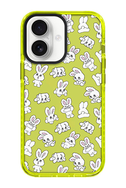 shoptocase iPhone 16 PLUS Tavşanlar Desenli Impacts Telefon Kılıfı