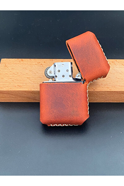 Ersoy El yapımı deri kılıflı benzinli zippo çakmak
